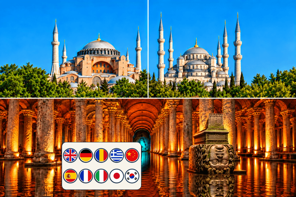 Combo Guided Tour: Basilica Cistern + Blue Mosque + Hagia Sophia with Skip-the-Line Tickets (Skip the Line Tickets with English Guided Tour)